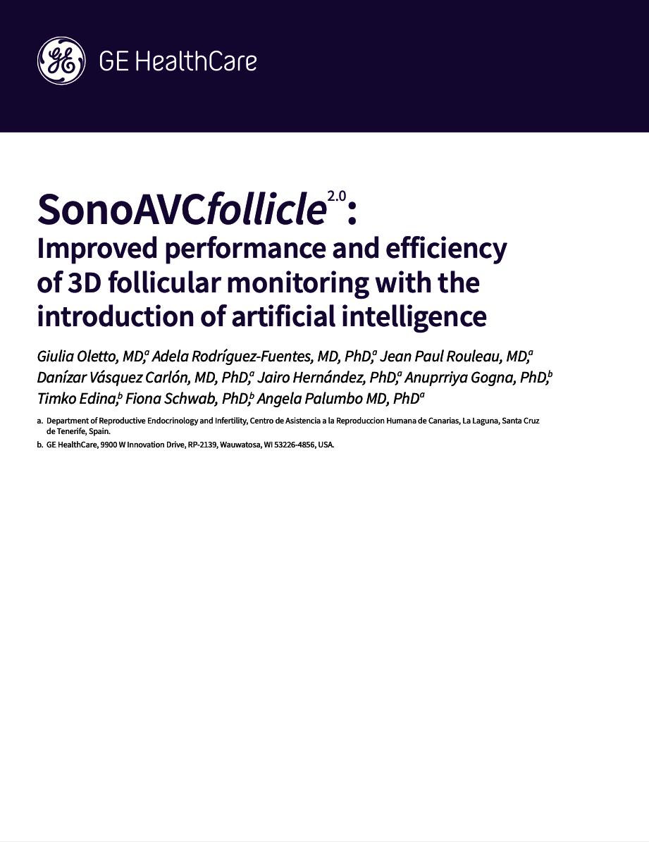  SonoAVCfollicle2.0: Improved performance and efficiency of 3D follicular monitoring with the introduction of artificial intelligence